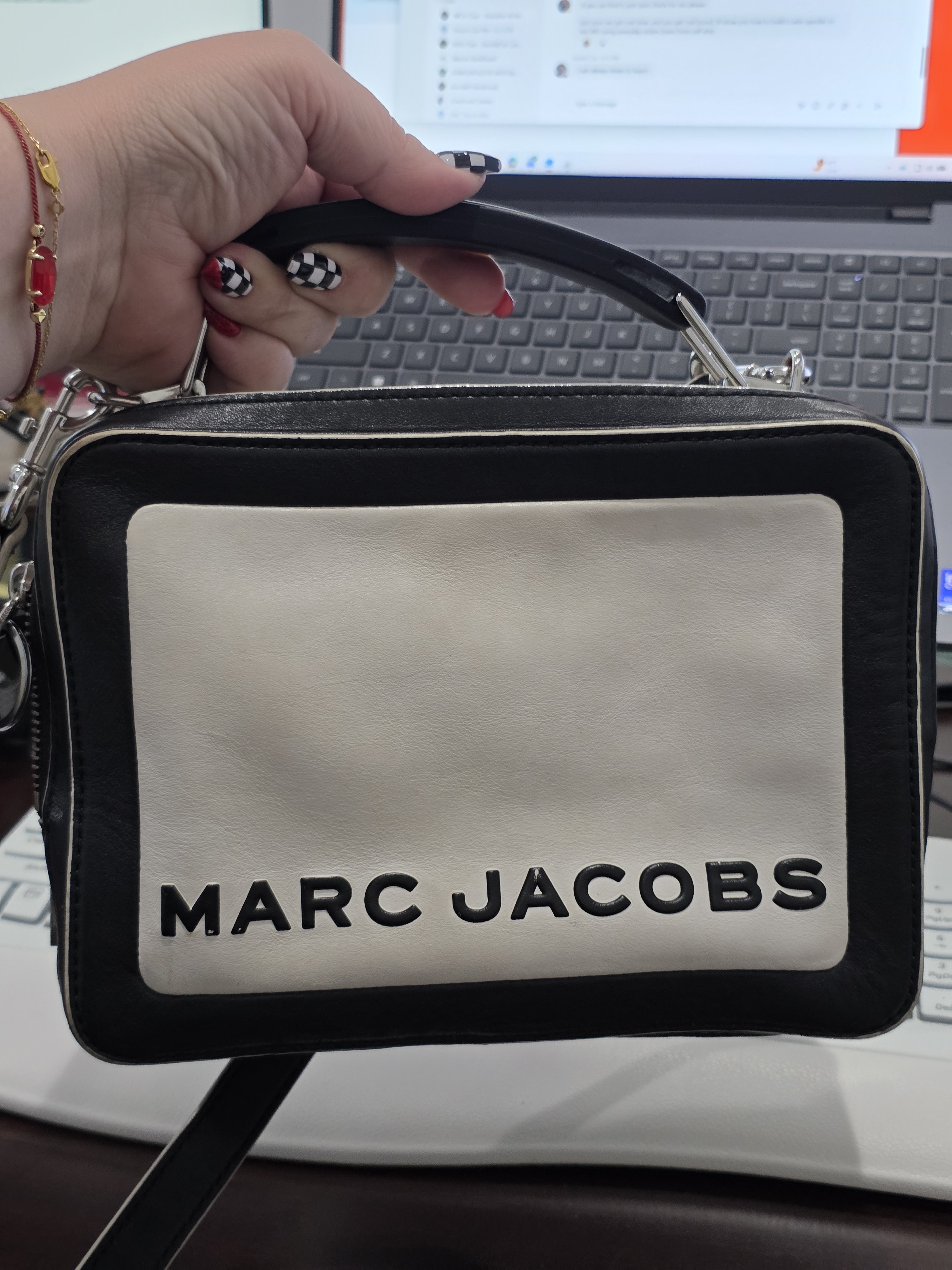 Marc Jacobs Black And White Crossbody Box Bag